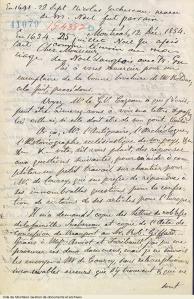 Lettre de Jacques Viger concernant l'échange de renseignements historiques, 12 décembre 1854, BM7,C26,41079 